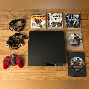 Sony PlayStation 3 PS3 Bundle controller and games Tested